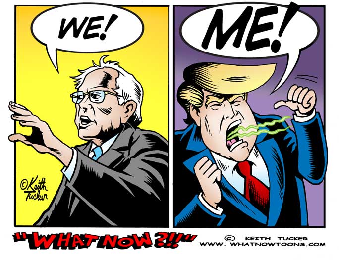 Bernie sanders, Bernie 2016, feel the Bern, Trump Donald Trump, Donald Trump, Donald Trump 2016, Donald Trump President, Donald Trump Campaign, Donald Trump Muslims, Donald Trump Immigration, Donald Trump Mexicans, what now cartoons, political cartoons 2016, political cartoons, trump quotes,Bernie vs Trump 