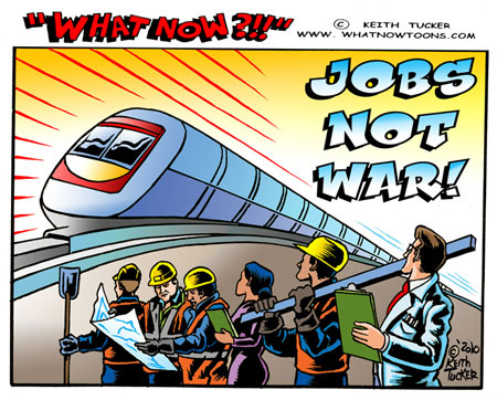 High speed rail, Jobs, not war
