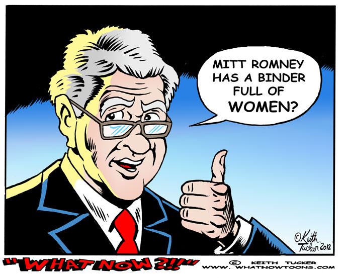 Mitt Romney's binders full of Women,Binders Full Of Women, Binders Full Of Women Claim, Mitt Romney Binders, Mitt Romney Binders Full Of Women, Romney Binders, Romney Binders Full Of Women, Politics News, political cartoons, presidential debate,political cartoons, elections 2012,GOP,bill clinton