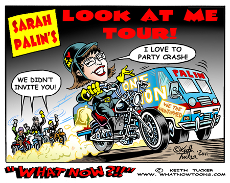 sarah palin, rolling thunder,Nationwide bus tour,Memorial Day,motorcycle rally,Harley-Davidson motorcycle,Palin cartoons,political cartoons,2012 election,Motorcycle mamas,Washington DC,One Nation bus tour, veterans, Vietnam POWs,Former Alaska